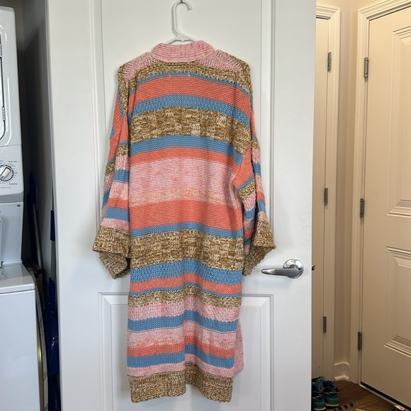 Anthropologie Patchwork Multicolor Thick Sweater Cardigan - Picture 4 of 6